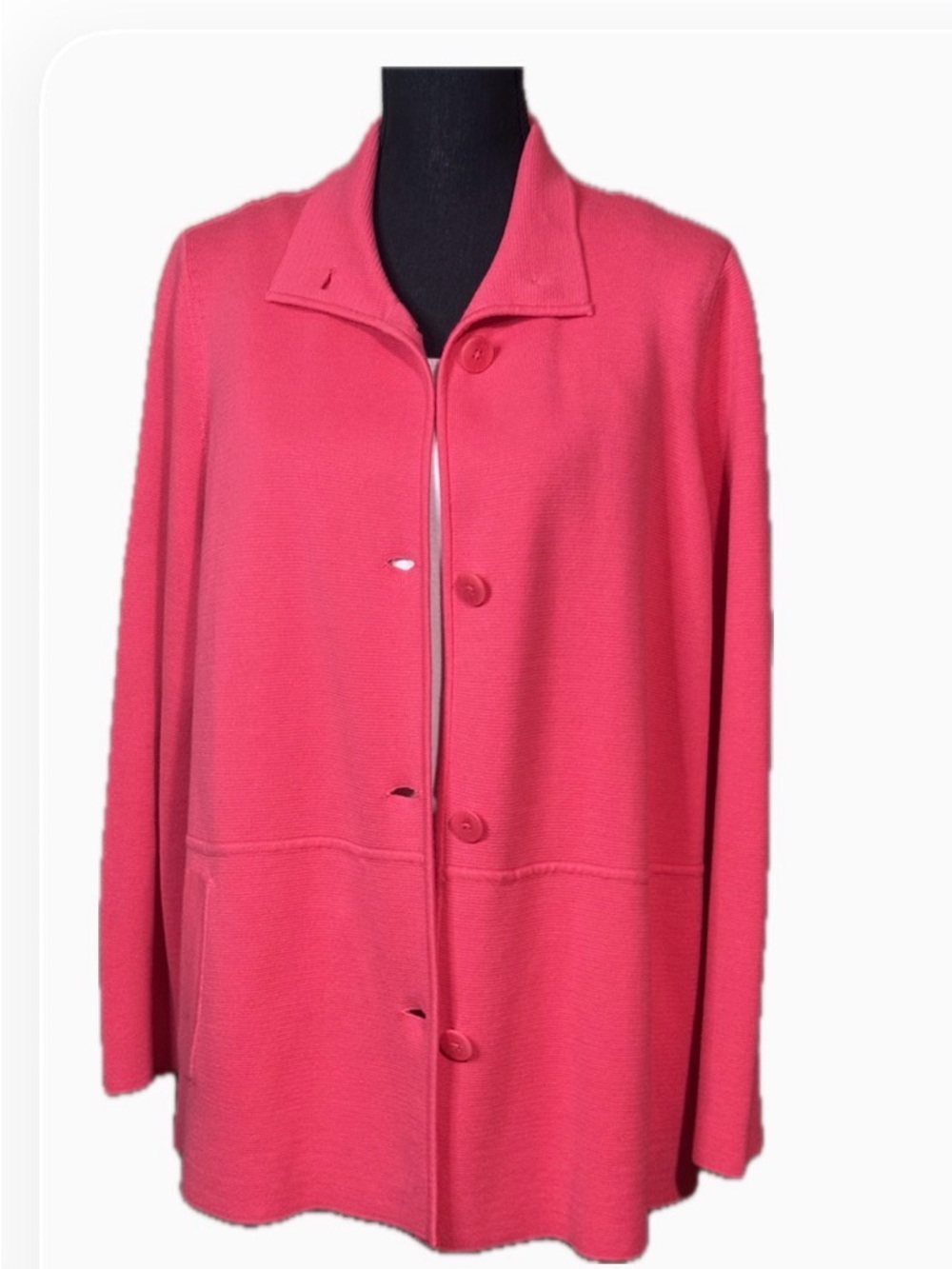Talbots Fuchsia Button-Front Cardigan with Pockets Size 2XL Petite